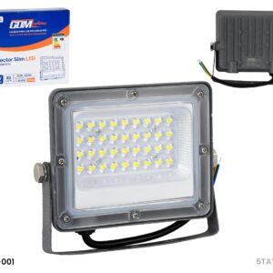 REFLECTOR SLIM LED  30 WATTS, 80 LM/W,  6500 K,  IP65,  40000 HRS MARCA: GDM