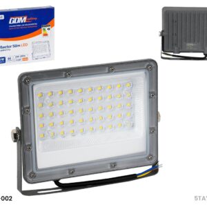 REFLECTOR SLIM LED  50 WATTS, 80 LM/W,  6500 K,  IP65,  40000 HRS MARCA: GDM